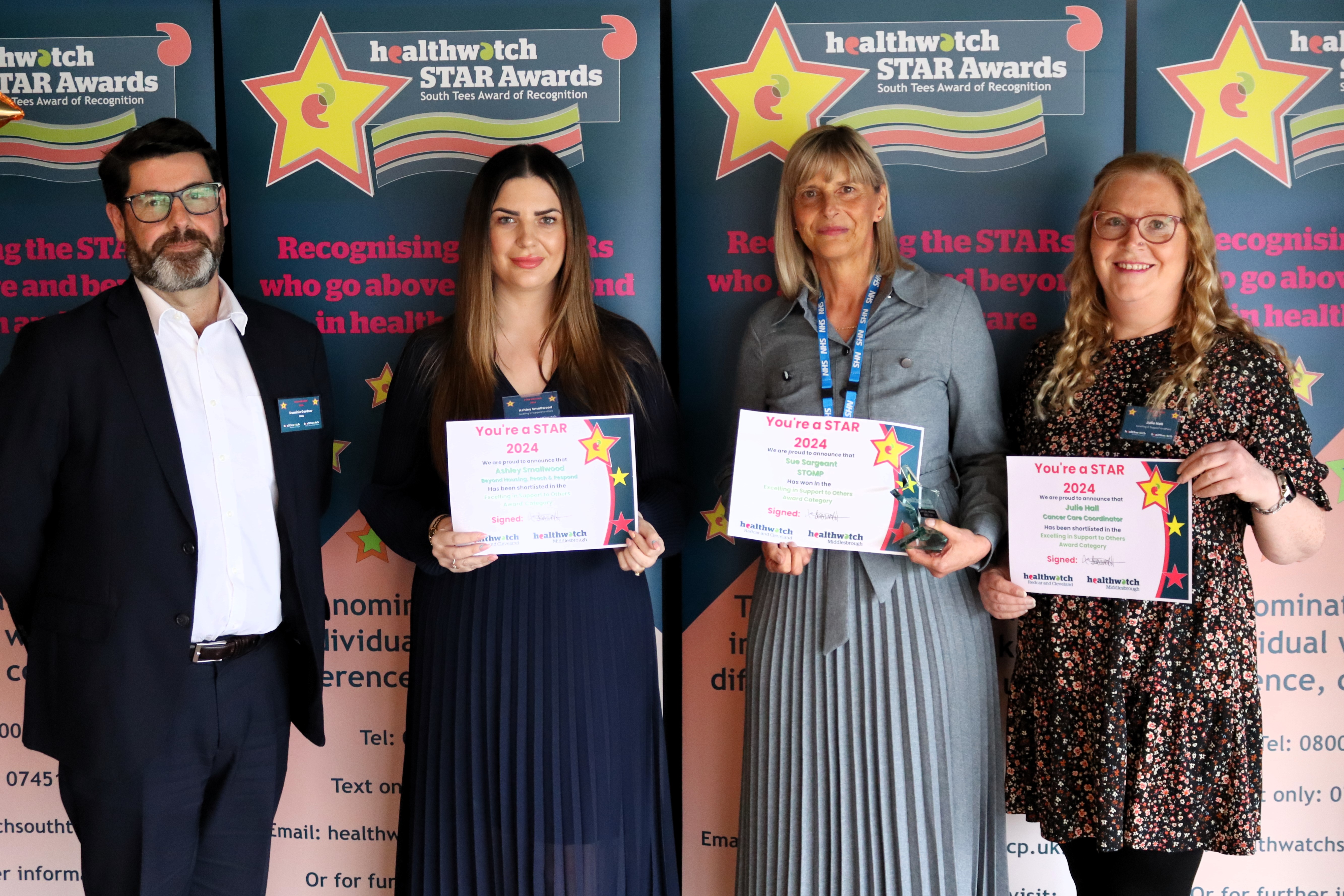 Winners from excelling in support of others award