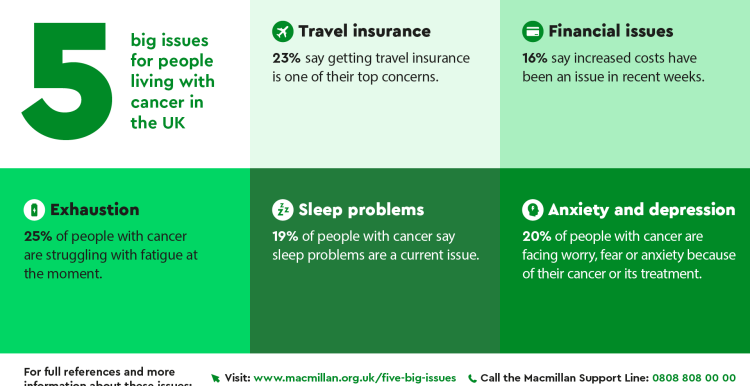 5 Big Issues for People Living with Cancer Infographic