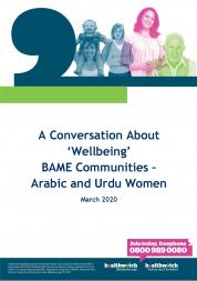 Conversation about Wellbeing - BAME Front Cover