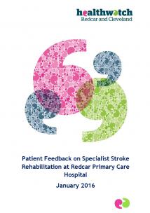 Stroke Rehabilitation Report front cover